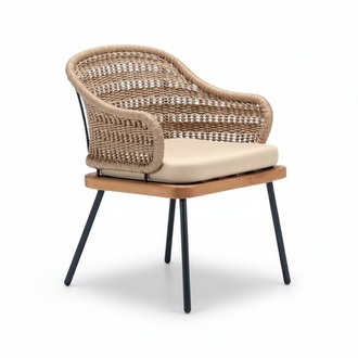 Rattan Modern Terrasse Balkon Luxus Stühle beige stilvolle Qualität Stuhl