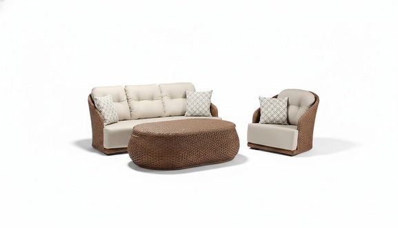 Rattanmöbel Garnitur Gartenlounge Balkonmöbel Loungemöbel Terrassenmöbel 3tlg