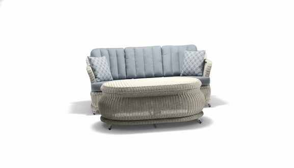 Rattanmöbel Garnitur Gartenlounge Loungemöbel Balkonmöbel Terrassenmöbel 2tlg