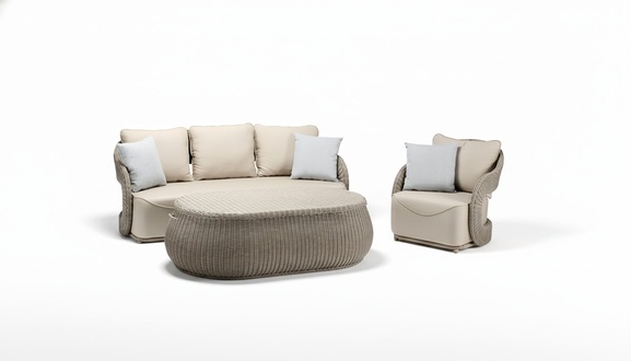 Rattanmöbel Garnitur Gartenlounge Sofagarnitur Loungemöbel Terrassenmöbel 3tlg