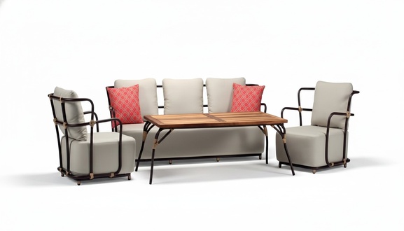 Rattanmöbel Garnitur Gartenlounge Sofagarnitur Loungemöbel Terrassenmöbel 4tlg