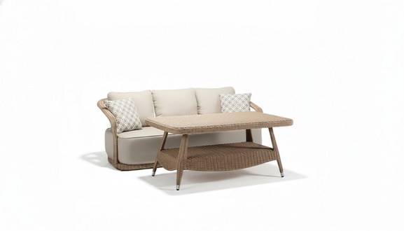 Rattanmöbel Gartenmöbel Sofagarnitur Terrasse Set Lounge Balkon Outdoor 2tlg.
