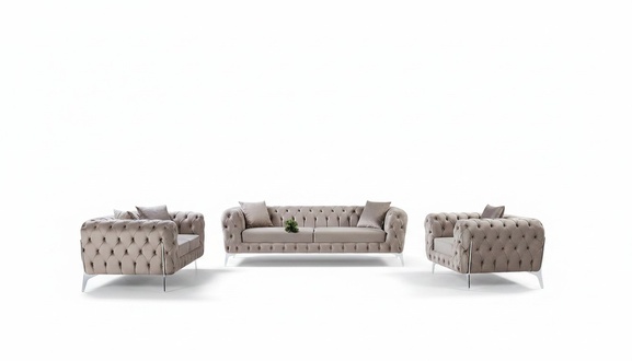 Raum für Geselligkeit: Sofas und Sessel im einheitlichen Einrichtungsstil