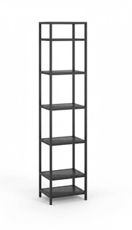 Regal Glas Metall Standregal im modernen Design in Schwarz