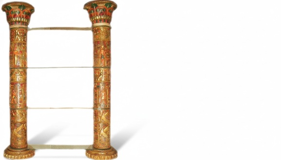 Regal Glas Vitrine Ägyptische Regale Vitrinen XXL Säulen 240cm Säule