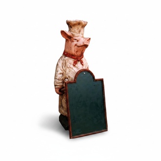 Restaurant Ständer Tafel Steak Figur Statue Skulptur Figuren Skulpturen