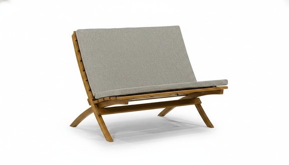 Robuster Outdoor 2-Sitzer Polster Terrassen Holz Gestell Garten Möbel