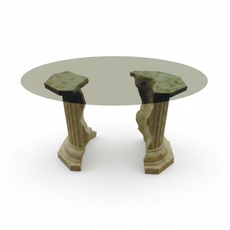 Römisches Design Couchtisch Rund Säulen Wohnzimmer Möbel Tische