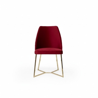 Roter Designer Stuhl Metallrahmen Esszimmer Edelstahlstuhl Stühle Neu