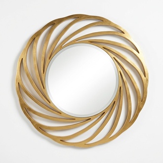 Rund Spiegel Hängespiegel Holz Modern Wandspiegel Spieglein Design 90x90