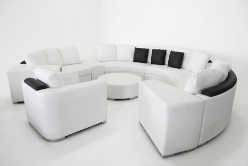 Runde Eck Sofa Couch XXL Big Rund Couchen Wohnlandschaft U Form Rund Polster Neu