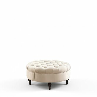 Runder Chesterfield Polster Hocker Fußhocker Ottomane Rund Sofa Beistell