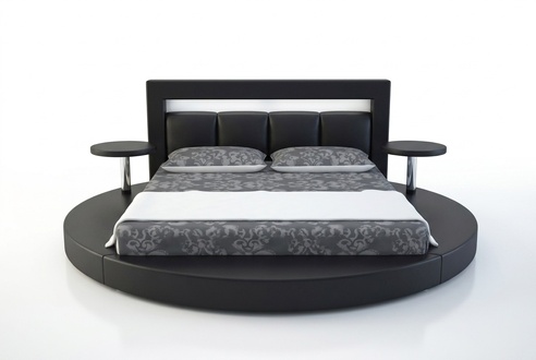 Rundes Bett Rund Design Betten Leder Hotel Doppel Gestell Luxus Schlaf