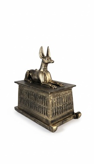 Schatule Handbemalt Ägypten Skulptur Figur Kasten Box Sarkofag Kasten