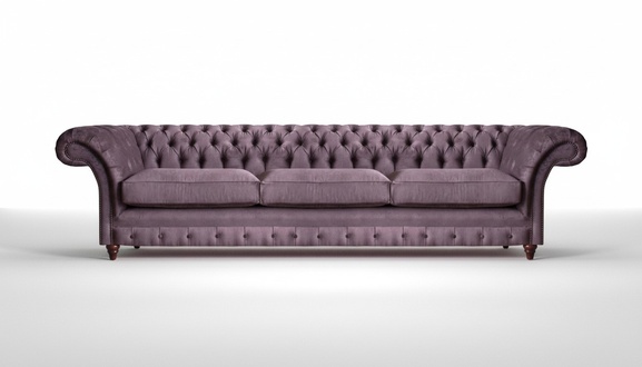 Schicke Chesterfield Polstercouch Moderner Wohnzimmer Textil Dreisitzer
