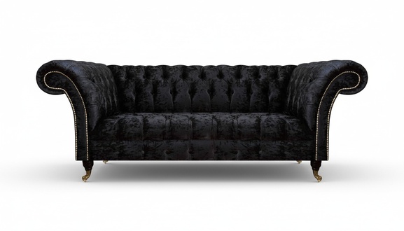 Schicker Chesterfield 3-Sitzer Wohnzimmer Stoffsofa Designer Sitzmöbel
