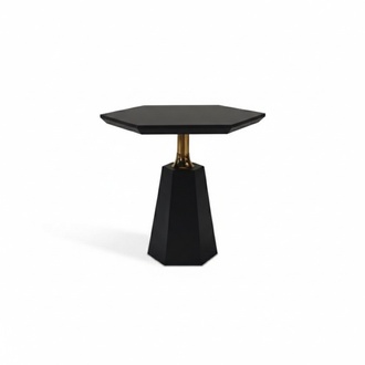 Schicker Schwarzer Sechseckiger Beistelltisch Wohnzimmer Couchtisch Tisch