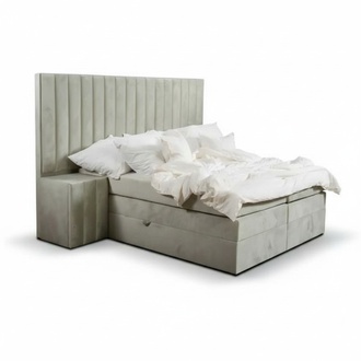 Schlafzimmer Doppelbett Bett 180сm Matratze Beige moderner Stil Holz
