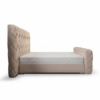 Schlafzimmer Doppelbett Bett 180сm Matratze Beige moderner Stil Holz