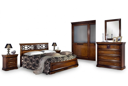 Schlafzimmer Holz Braun Bett Luxus Möbel Vaccari cav giovanni Massivholz