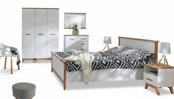 Schlafzimmer Kleiderschrank 3 türiger Holz Wandschrank Schrank