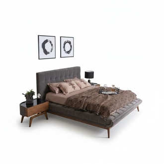Schlafzimmer Komplett Bett Doppelbett 2x Nachttische Schlafzimmergarnitur