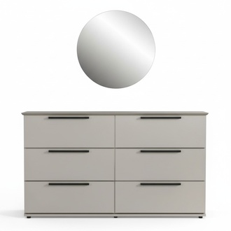 Schlafzimmer Luxus Kommoden mit Spiegel Weiß Moderne Möbel stilvolles 2tlg