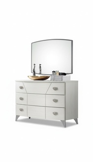 Schlafzimmer Set Kommode Spiegel Luxus Komplettes weiß Sideboard 2tlg