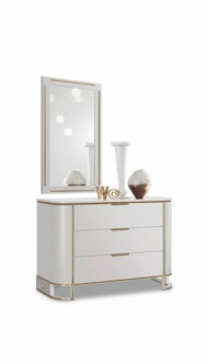 Schlafzimmer Set Kommode Spiegel Neu Luxus Komplettes Weiß 2tlg