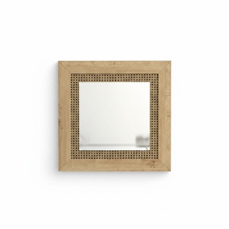Schlafzimmer Spiegel Glasfläche Braun stilvoll Quadratisch helles Holz