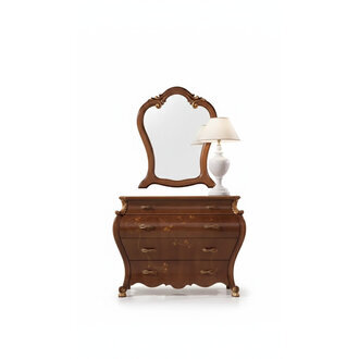 Schlafzimmer Spiegel Kommode Holz Klassisches Design Luxus Braun Neu