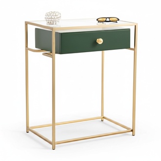 Schmaler Konsolentisch – zeitlos, elegant Beistelltisch Gold Grün