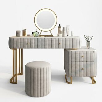 Schminktisch Spiegel Hocker Komplett Kommode Schlafzimmer Luxusmöbel
