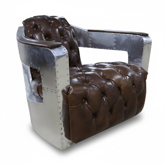 Schöner Vintage Chesterfield Ohrenbacken Sessel Clubsessel Flugzeug