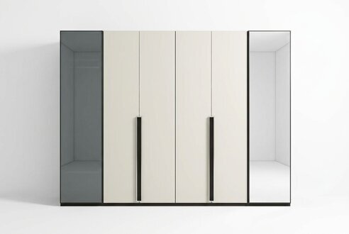 Schrank Designer Kleiderschrank mit Spiegel für Schlafzimmer Sofort