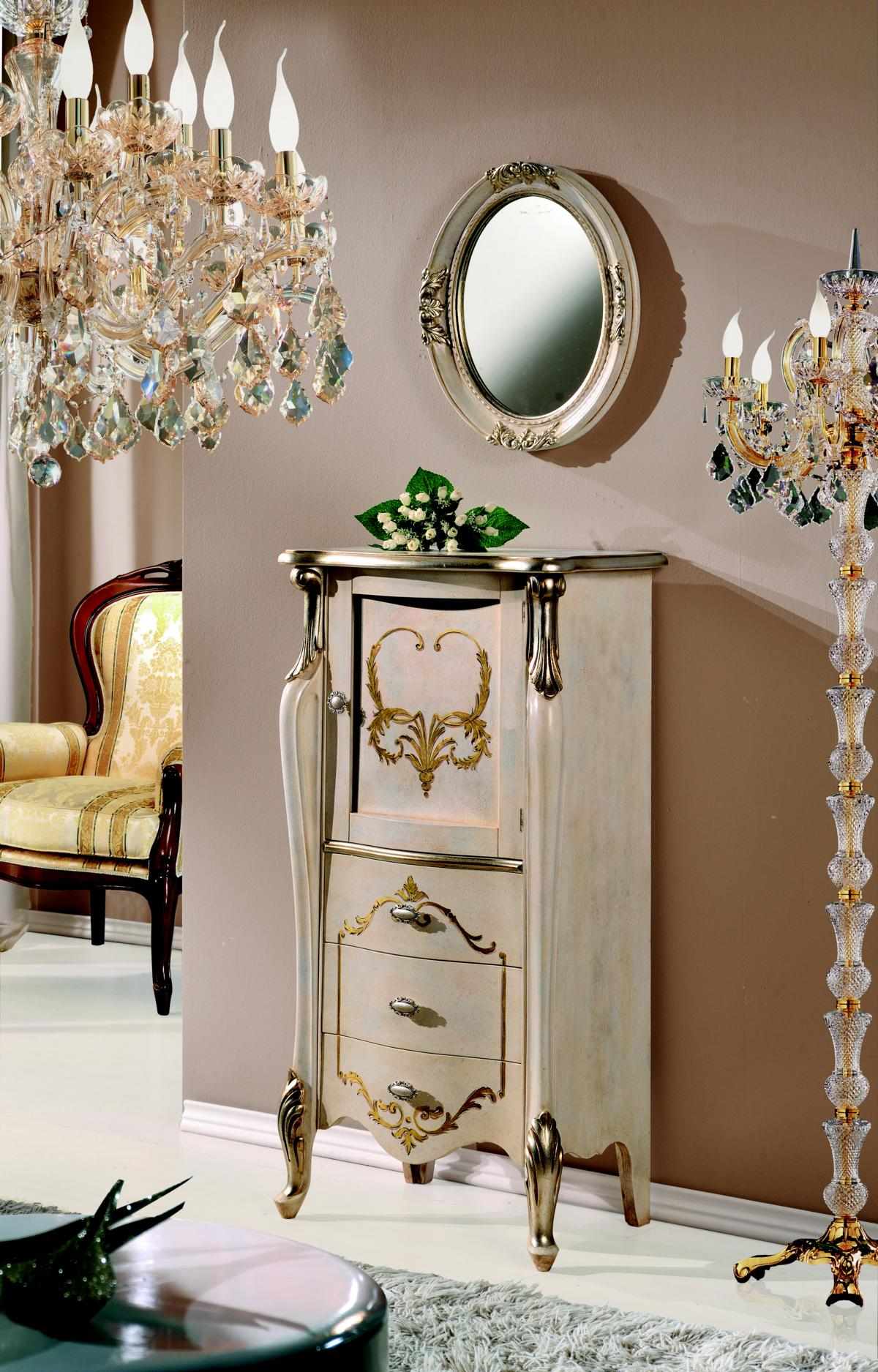Schicke Kommode Schrank Italienische Möbel Barock Stil Wohnzimmer
