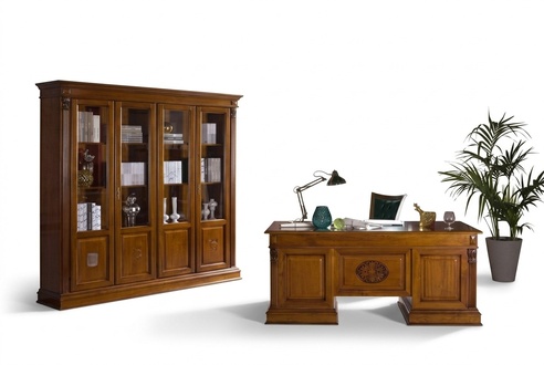 Schreibtisch Büro Tisch Edle Holz Tische Barock Rokoko Antik Stil 185x90cm