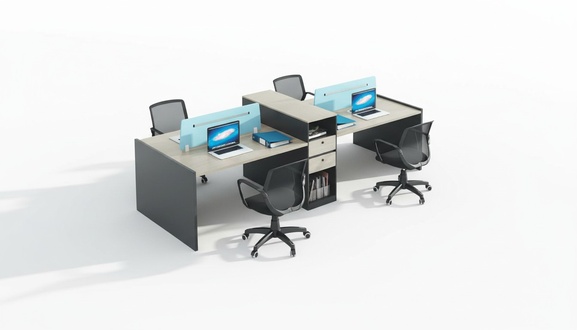 Schreibtisch Co-Working-Tisch Teambürotisch Gemeinschaftsschreibtisch 4 Personen