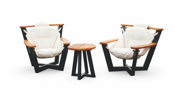 Schwarz Braun Sessel Set Gartenmöbel Polster Sitzmöbel 3tlg Outdoor