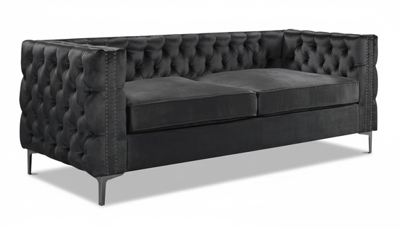 schwarze chesterfield couch luxus samt stoff couchen sofa set sofas polster neu