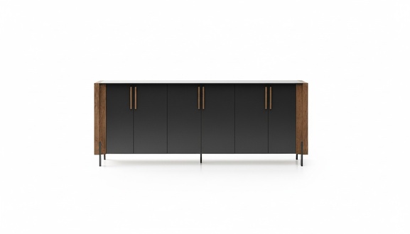 Schwarze Holz-Konsole modern, elegantes Design, vielseitig, langlebig
