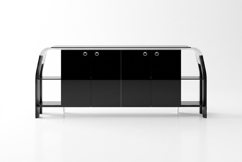 Schwarze Konsole aus Holz modern und elegant