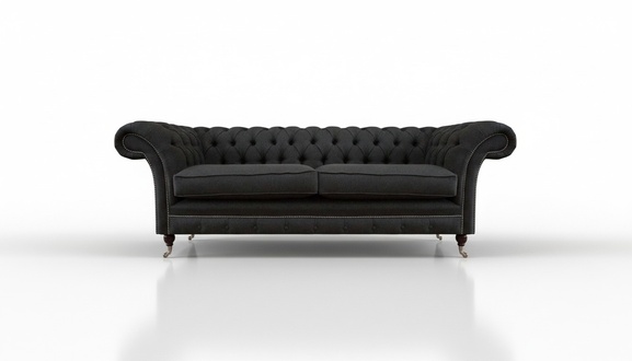 Schwarzer Chesterfield Polster Zweisitzer Textil Sofas Einrichtungscouch