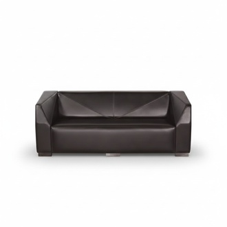 Schwarzer Dreisitzer Arbeitszimmermöbel Couch Luxus Designer Sofa