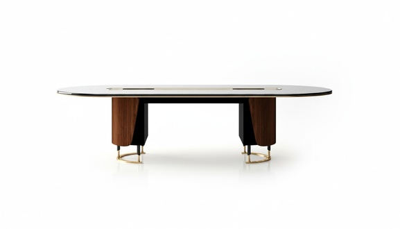 Schwarzer Konferenztisch aus Holz modern und elegant