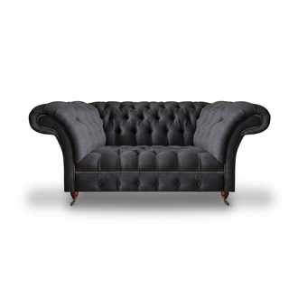 Schwarzes Chesterfield Polstersofa Wohnzimmer Designer Polstercouchen