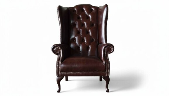 Sessel 1 Sitzer Braun Wohnzimmer Leder Design Chesterfield Ohrensessel