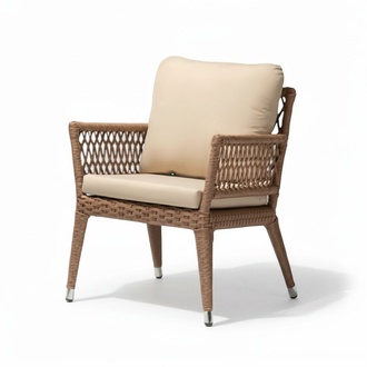Sessel Braun Design Couch Sofa Relax Hochwertig Rattan Polster Sitzer Luxus