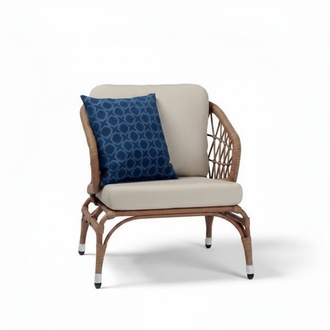 Sessel Braun Design Couch Sofa Relax Hochwertig Rattan Polster Sitzer Luxus