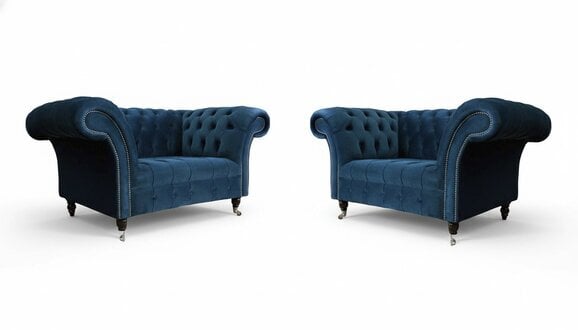 Sessel Chesterfield Möbel Set 2x Einsitzer Set luxus Sessel Couchen 2tlg
